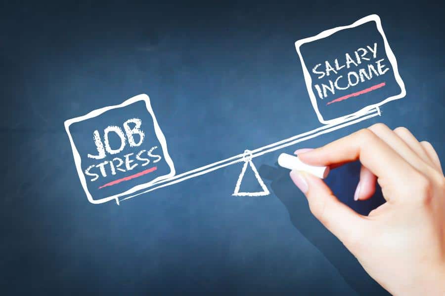 Job stress vs. bigger income